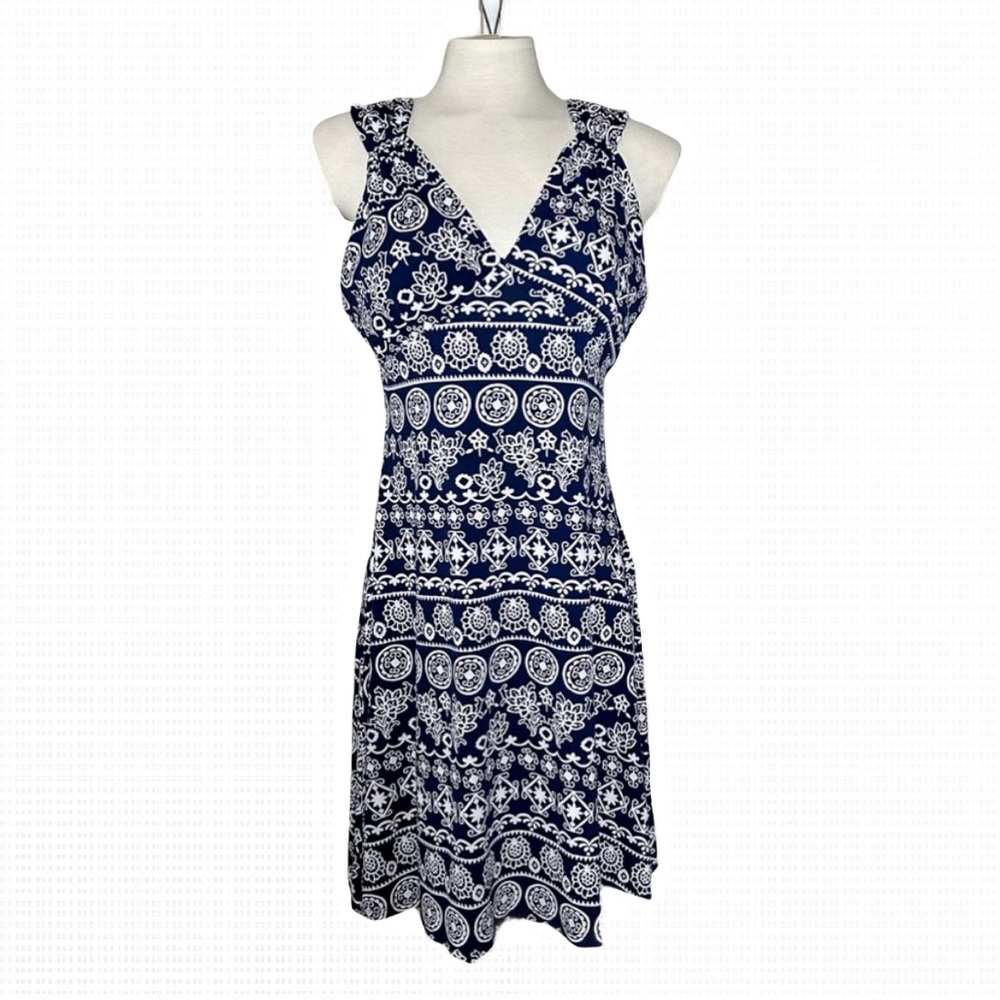 Navy Summer Dress with Cut Out